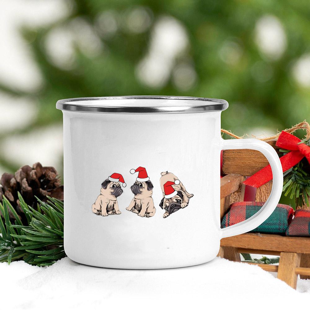 Santa Hat Animal Dog Cat Print Creative Coffee Cup Camping Mug Kawaii Unusual Tea Cup Friends Drinkware Cups To Sublimate Cupshe