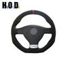 Сшитый вручную мягкий черный замшевый чехол на руль автомобиля для Volkswagen VW Golf GTI 5 V R32 Scirocco Tiguan Passat Variant