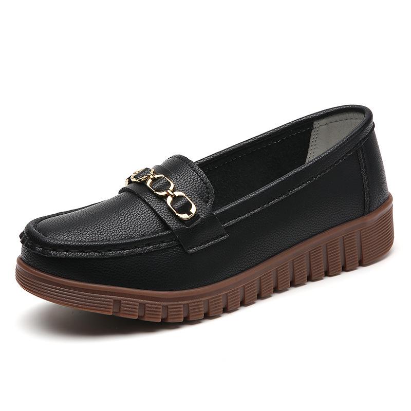 2025 Новые женские кожаные балетки весна-осень, лоферы без застежек, модные мокасины Zapatos Mujer, повседневная обувь для женщин