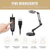5-кратная лупа настольная лампа увеличитель светодиодная лампа складная лампа для чтения с тремя режимами затемнения USB питание