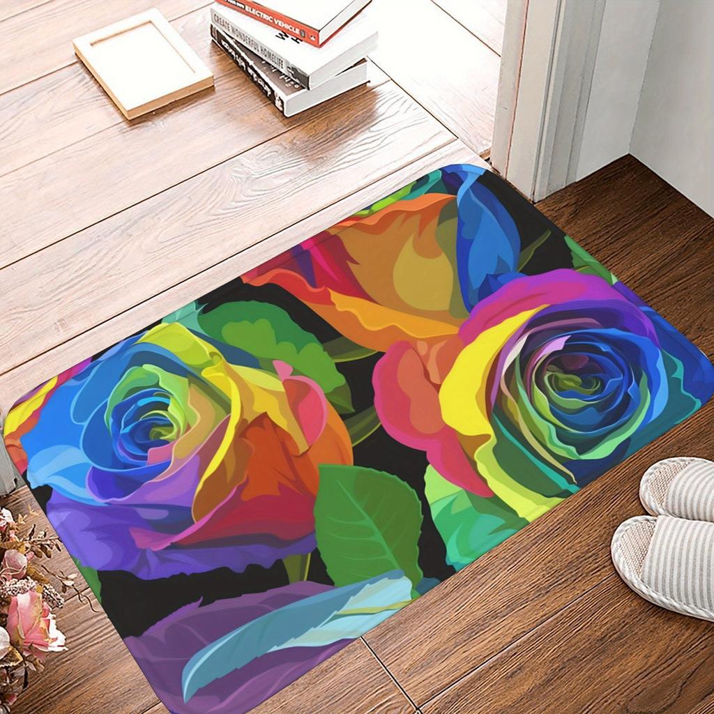 1PC Vintage Motorcycle Rider Kitchen Rug Non-Slip Door Mat Pop design Bathroom Rug Bath Mat Carpet for Home Sink Laundry Decor