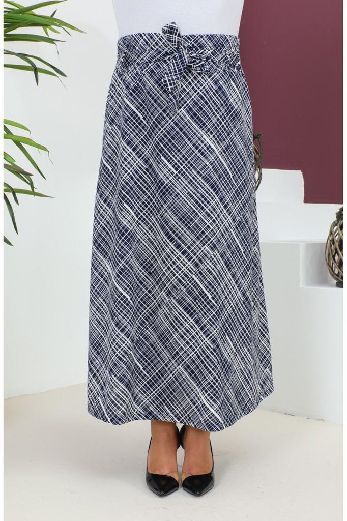 Женская стильная юбка большого размера с рисунком, расклешенная юбка с поясом