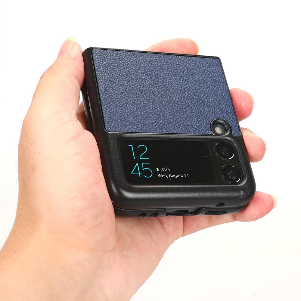Тонкий кожаный чехол для телефона без отпечатков пальцев для Samsung Galaxy Z Flip 4 5g Flip3 Flip4 Flip 3 Zflip4 с карманом для карт, матовые чехлы