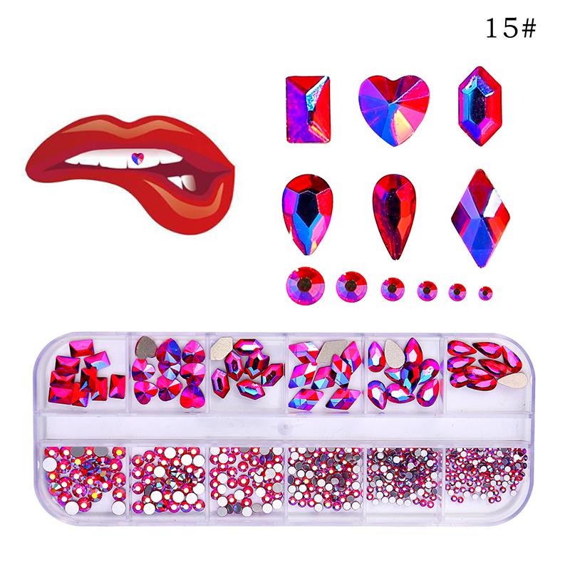 12-сетка зубные камни алмазный орнамент инструменты для поделок различные формы цветные зубы ювелирные изделия для зубных протезов акриловые стоматологические аксессуары