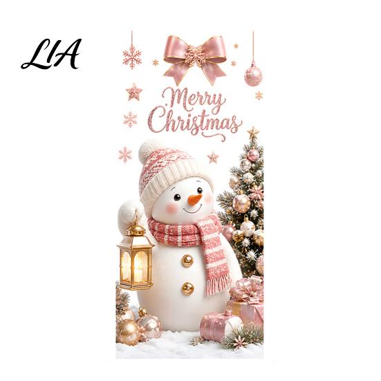 Decorative Stickers for Store Christmas Window Clings, Cute Snowman Santa Penguin Reindeer Waterproof PVC Decor Glass, Reusable Holiday