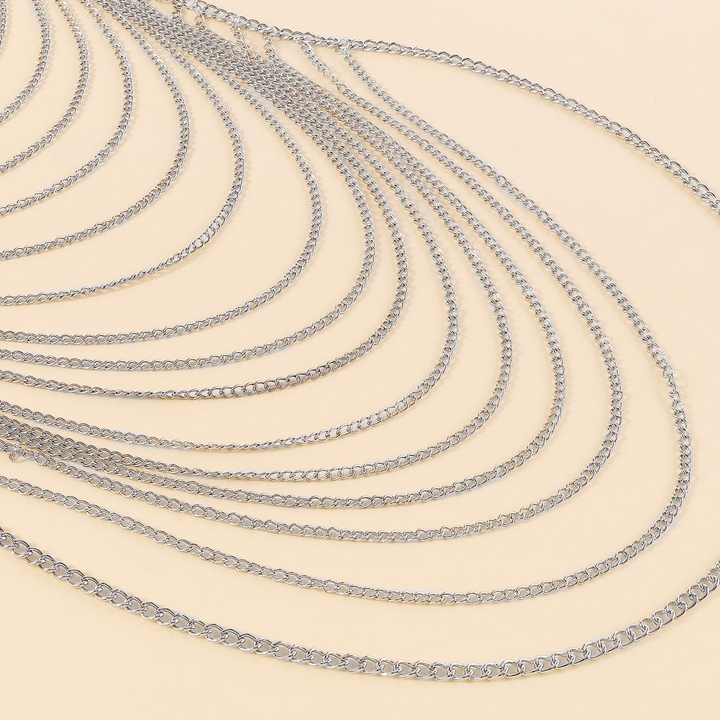 Simple And Fashionable Multi-layer Tassel Chain Chest Chain Sexy Exaggerated Bikini Halter Neck Body Chain For Women