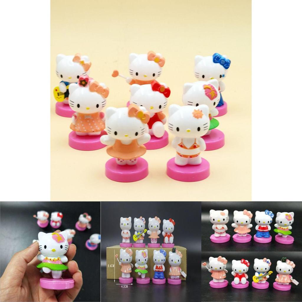 Очаровательный набор из восьми миниатюрных кукольных домиков Hello Kitty. Идеально подходит для тортов и садов