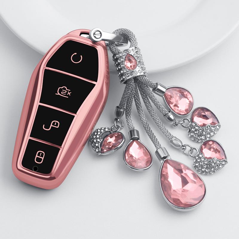 BYD Key Case for 21 Qin Plus DMI, D1, E2, E3, Yuan Pro EV - Unisex Car Bag Buckle Shell.