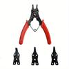 Durable Circlip Pliers Set with 4 Interchangeable Heads and Ergonomic Grip for Automotive and Mechanical Tasks