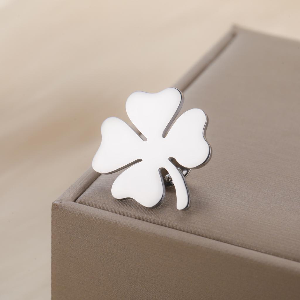 Xiaomi Skyrim Lucky Four Leaf Clover Brooch for Women Stainless Steel Gold Color Suit Badge Pin Fashion Accessories Birthday Gift