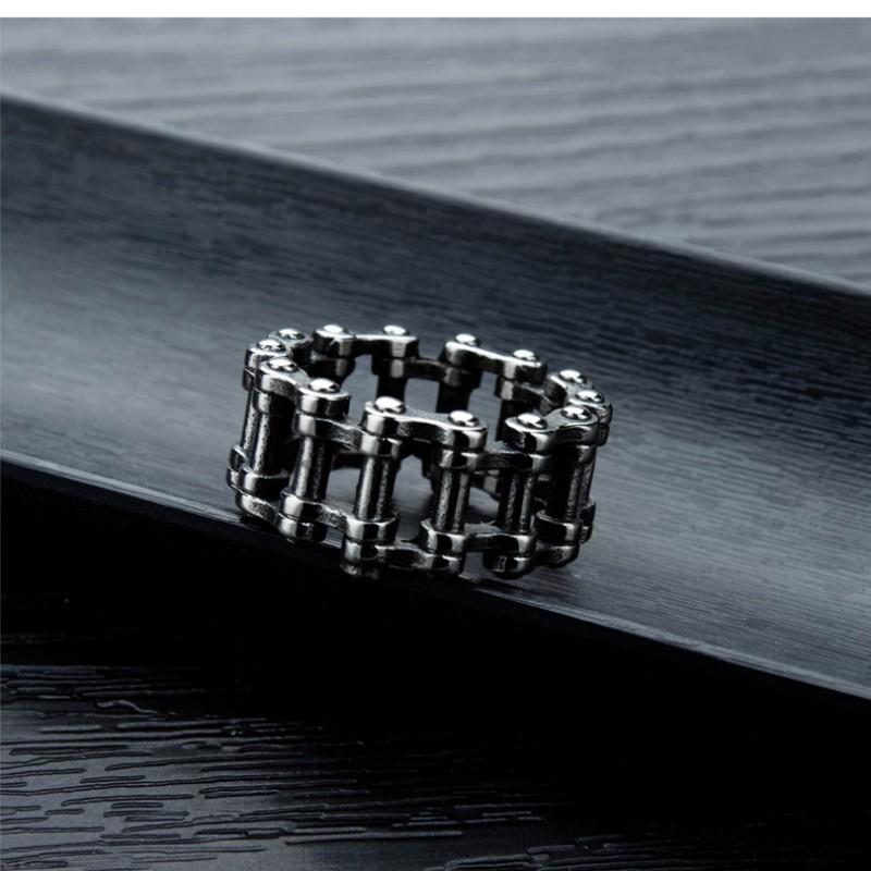 Adjustable Open Ring Men Women Vintage Chain Design Geometric Finger Plated Retro Stylish Accessory
