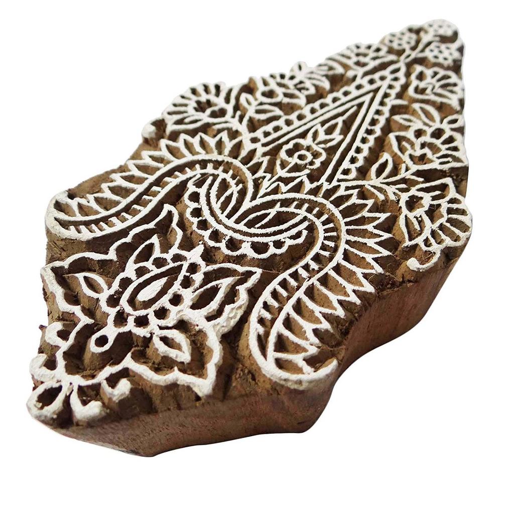 Деревянные ремесленные текстильные печатные блоки на тканевых цветочных дизайнерских штампах изобразительного искусства