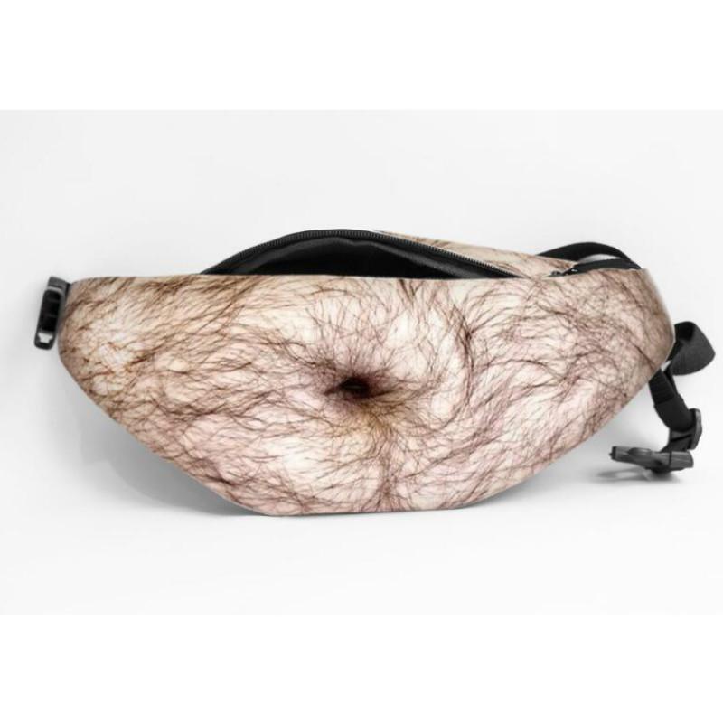 3D Beer Belly Waist Bag PU Novelty Anti-theft Organizer Pouch Fanny Pack