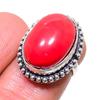 Кольцо из серебра 925 пробы с натуральным красным кораллом, размер 5, V3v40