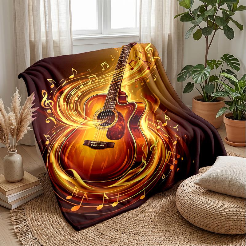 Music in Flames Theme blanket Lightweight Warm Flannel Blanket Decorative Throw Blanket for Home Decoration