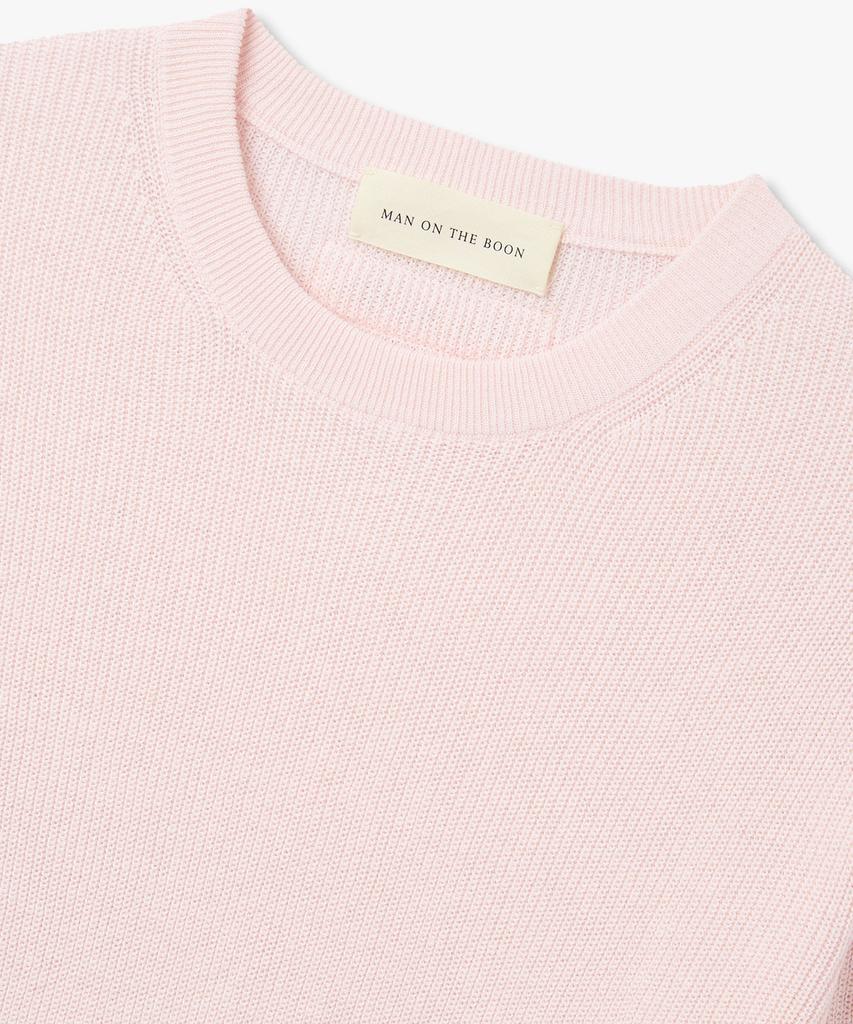 MAN ON THE BOON Linen Blend Crewneck Knit Pullover_Pink 4716113010