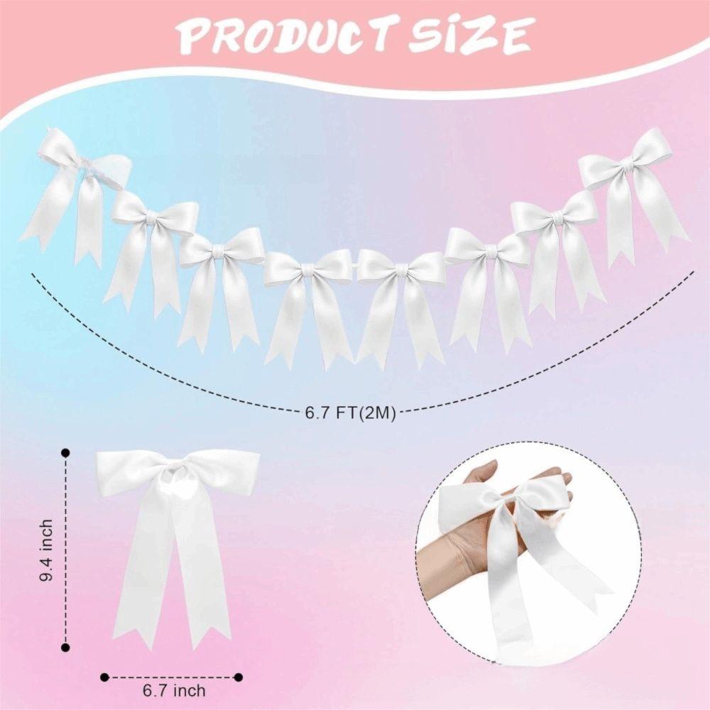 1set Hanging Bowknot Banner Baby Shower Decoration Christmas Ribbon Pink Bow Ribbon Home Ornament