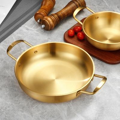 Рамен Кастрюля для морепродуктов Золотой двойной горшок из нержавеющей стали Горшок для плиты Мини-горшок для лапши Кухонный инструмент для приготовления пищи Кастрюля для приготовления пищи