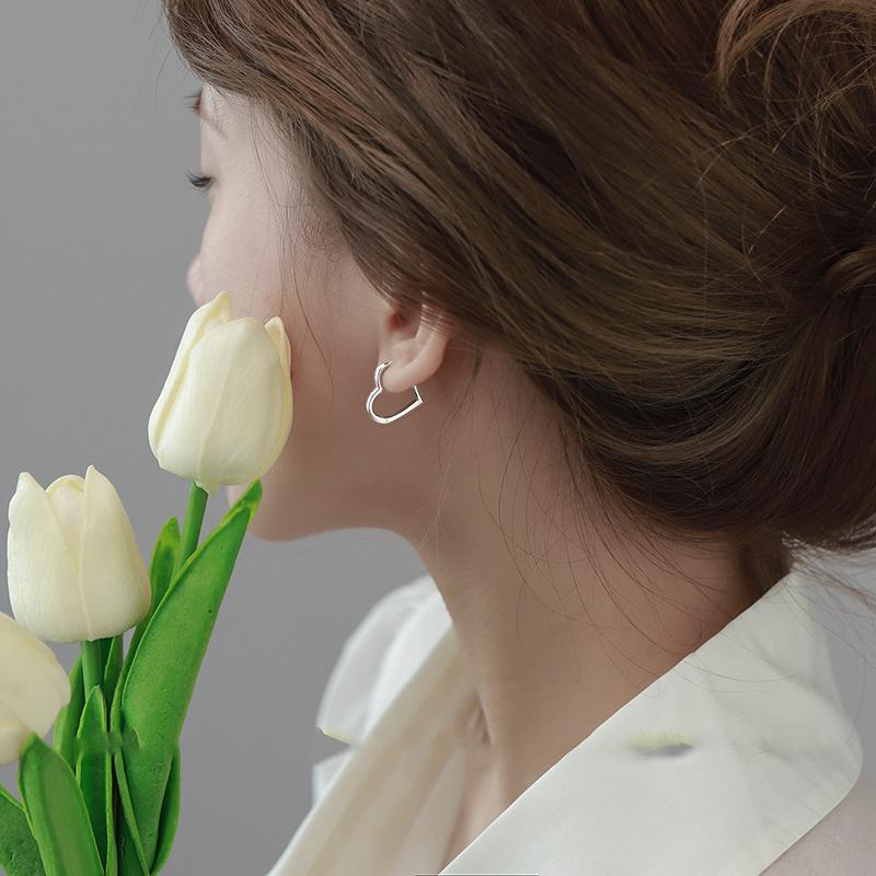 Серьги-кольца в форме сердца из стерлингового серебра 925 пробы для женщин, модные ювелирные изделия, элегантные, роскошные, для вечеринок, геометрические, подвески