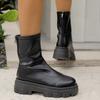 Модные зимние однотонные простые женские ботинки большого размера 2024 года, нескользящие и износостойкие черные матовые ботинки на толстой подошве Botas De Mujer