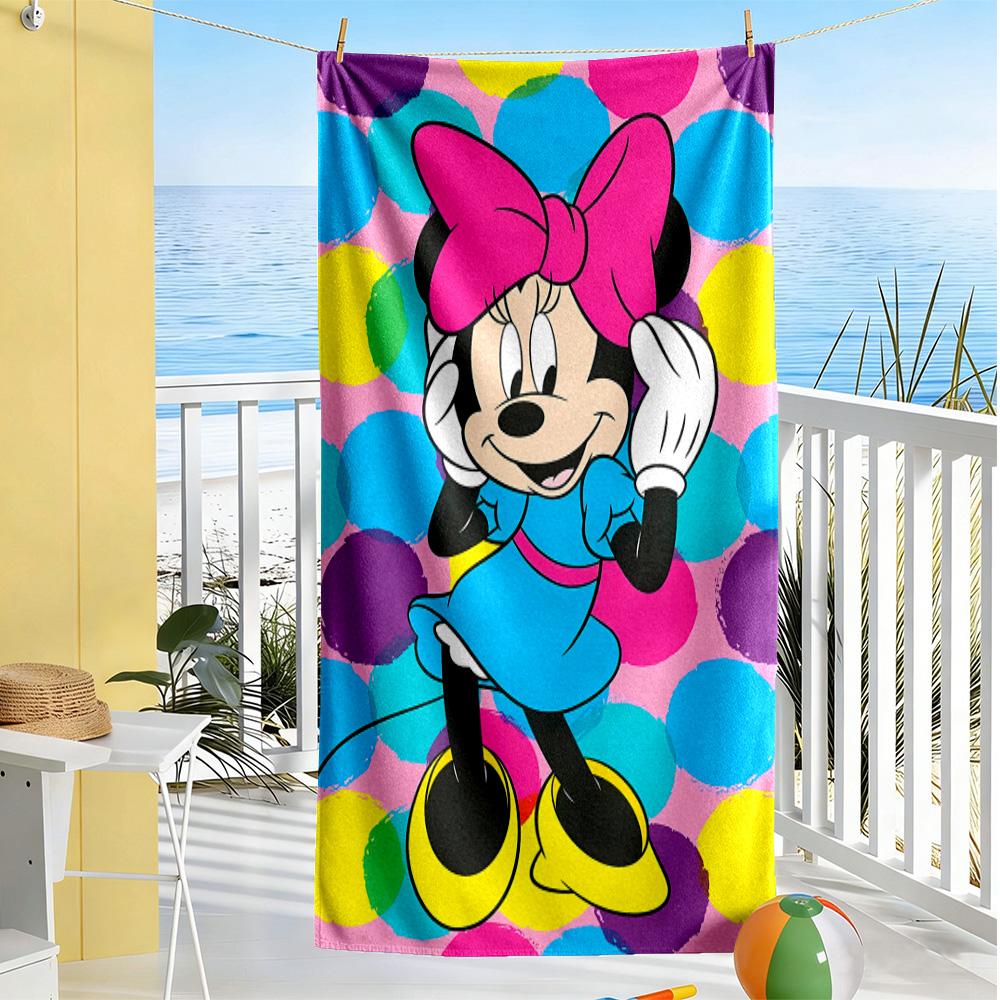 Minnie Mouse Party Decorations Beach Towel Super Soft & Absorbent Comfortable Lightweight Perfect for Traveling Yoga Camping and Swimming