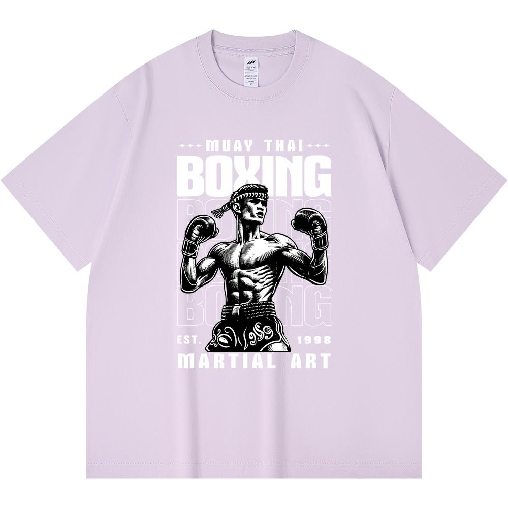 Футболка из 100% хлопка плотностью 230 г/м2 с принтом тайского бокса, забавная футболка из чесаного хлопка в стиле Харадзюку