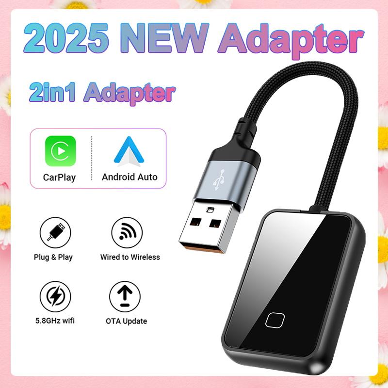 2025 NEW 2in1 Smart Mini Box Wireless Carplay Adapter Android Auto WIFI BT Auto Connect For Toyota Volvo Benz MG Kia MAZDA FORD