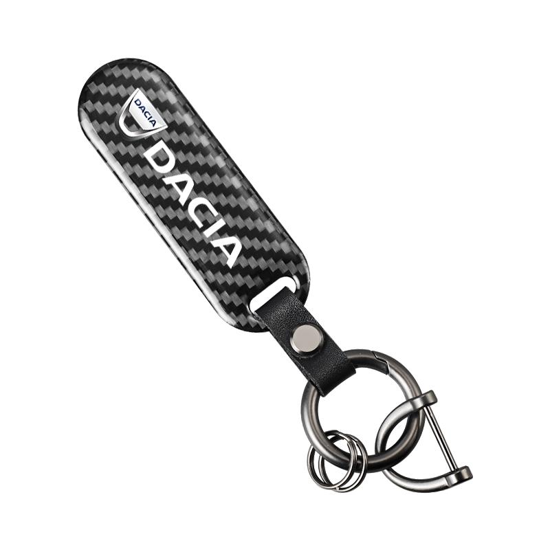 Carbon Fiber Texture Car Key Chain Ring Auto Keychain For Dacia Duster Logan Sandero Stepway Dokker Lodgy MCV 2019 Spring Bigs