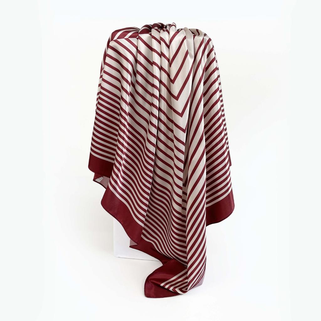 Fashion Ladies Silk Scarf Large Square Scarf 90cm Back Print Turban New Silk Satin Shawl Ladies Scarf