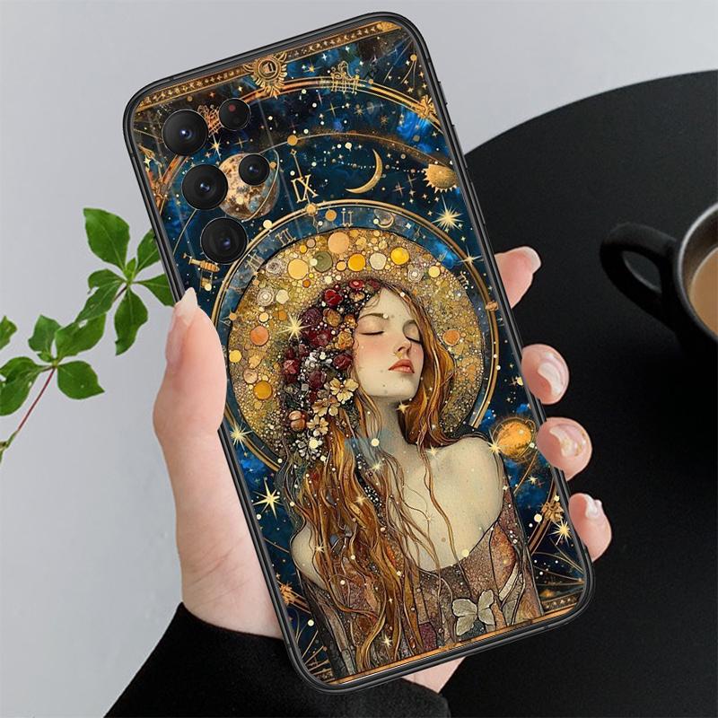 Эстетичный чехол для телефона Луна и Солнце Для Samsung Galaxy S25 S24 S23 S22 S21 Ultra S24 S23 S22 S21 S25 Plus S24 S25 FE