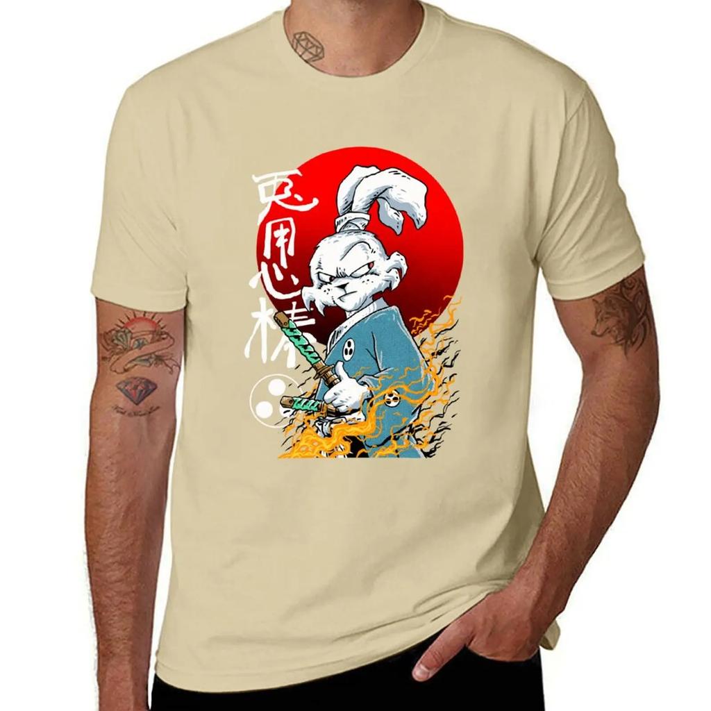 Футболка Usagi Yojimbo кавайная одежда одежда в стиле аниме быстросохнущие аниме-товары приталенные футболки для мужчин
