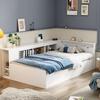 Children's Bed, 90*200cm, Single Bed, Multifunctional Bed with Drawers, Bookshelf and Storage Cabinet, Bed Box, without Mattress, White
