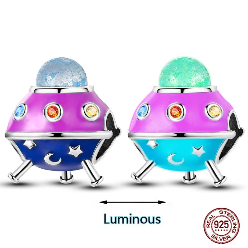 Shining Luminous Firefly Charms Copper Bulb Octopus Jellyfish Bee Fit Dangle Original Bracelets Glow Beads Women Diy Jewelry