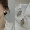 Korean Style Fashion Creative Blue Green Leaf Earrings Personality Design Women Earring Accessories Birthday Gifts