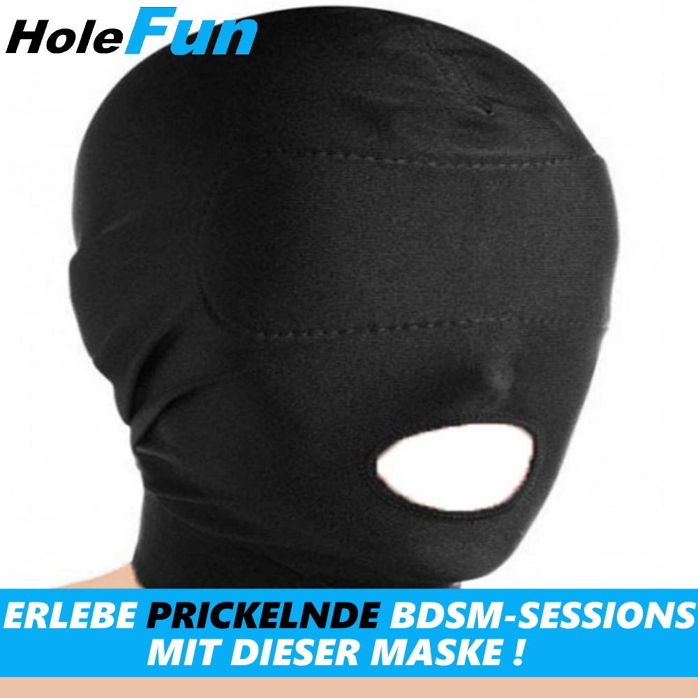 HoleFun Маска для головы Бондаж Фетиш SM BDSM Секс-игрушка Маска для открытия рта 1 отверстие