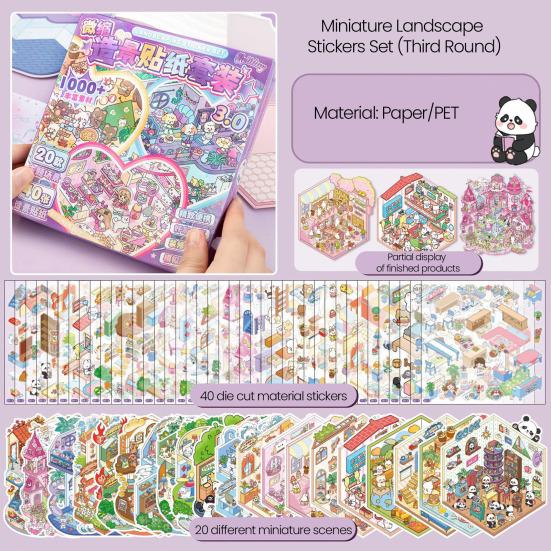 Книга-коллекция наклеек для 3D-сцен своими руками для детей и взрослых. Создайте свой собственный магазин. Наклейки для дома, которые помогут снять стресс и скоротать время.