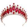 Crystal Wedding Crown Baroque Red Tiara Wedding Dress Accessories Bridal Crown