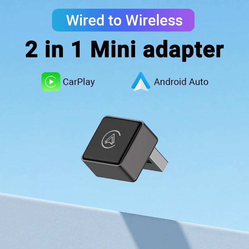 2025 2in1 Smart Mini Box Wireless Carplay Adapter Android Auto WIFI Auto Connect For Toyota Volvo FIAT Benz Kia MAZDA FORD JEEP