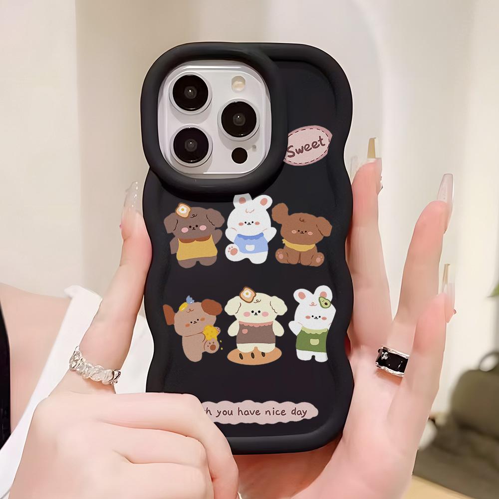 Чехлы для мобильных телефонов iPhone 11 13 XR 15 Pro Max 12 14 Pro Max Чехол для iPhone 16 7 Plus 8 Plus XS Max 15 Plus Macaron Cartoon Cute Anti-Drop Водонепроницаемый