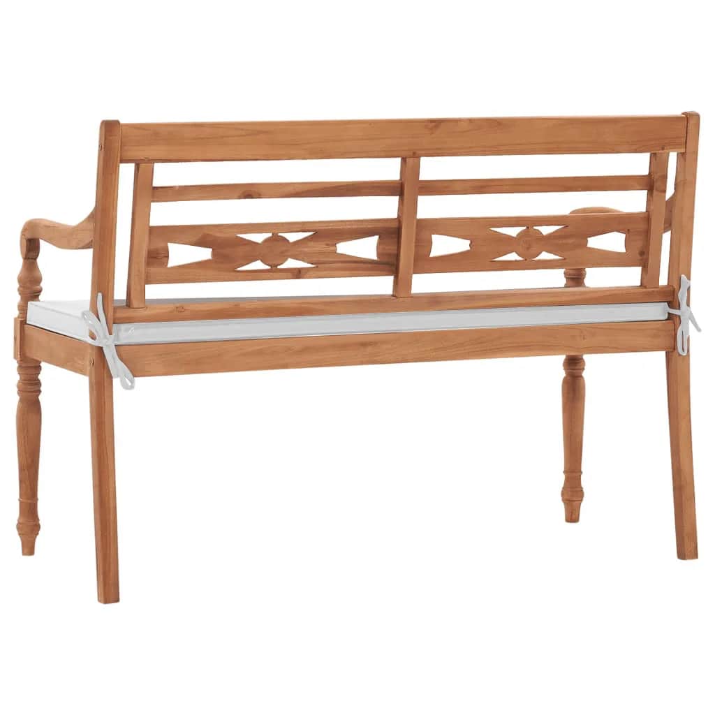 Batavia Garden Bench with Cushions 120 cm Teak