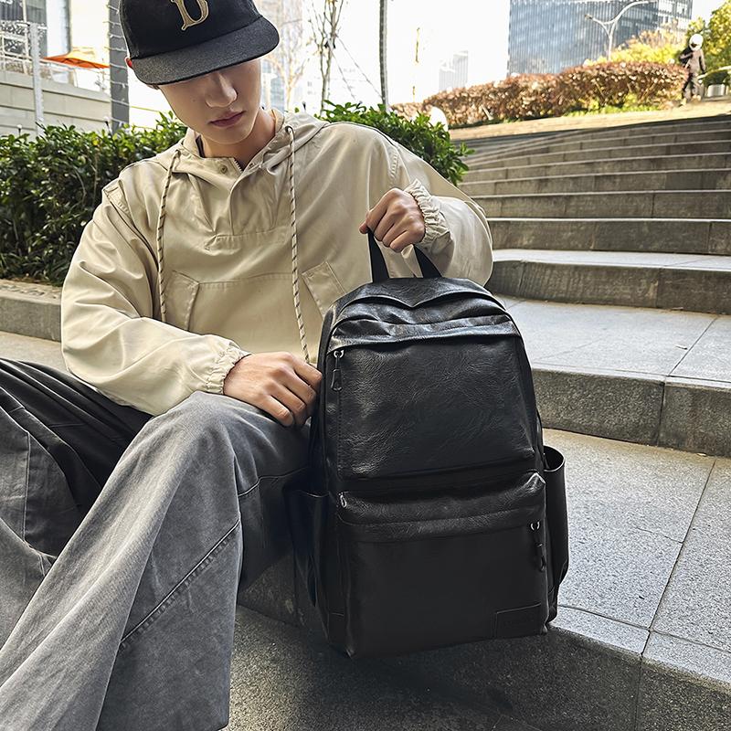 Мужской ретро рюкзак большой емкости дорожный рюкзак компьютерная сумка ПУ школьный рюкзак студент