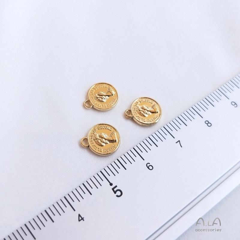 Подвеска-шарм в виде монеты с королевой Елизаветой, с позолотой 14 карат и сохраняющим цвет покрытием, для изготовления ювелирных изделий своими руками