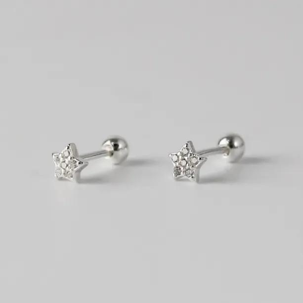 Серебряный пирсинг Tinkle Cubic Star (2 варианта)