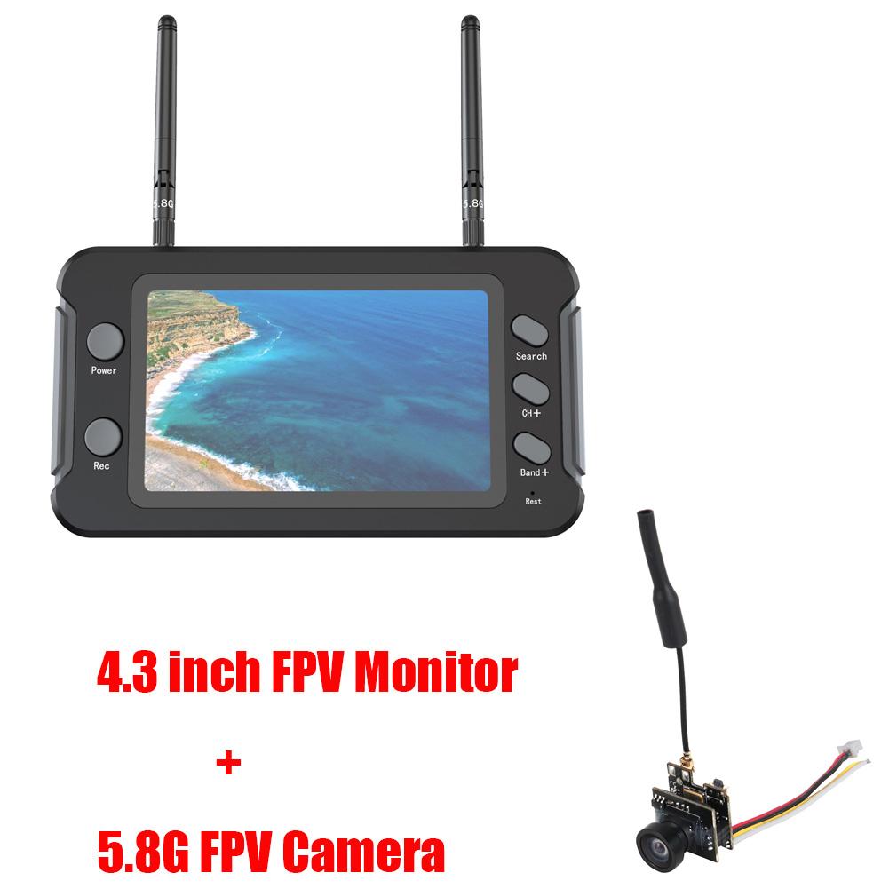 5.8G FPV Очки Монитор Видеоочки Гарнитура HD 40 Каналов DVR Двойная Антенна С 5.8G 25mW Передатчик FPV Камера+OSD для Гонки Дрона