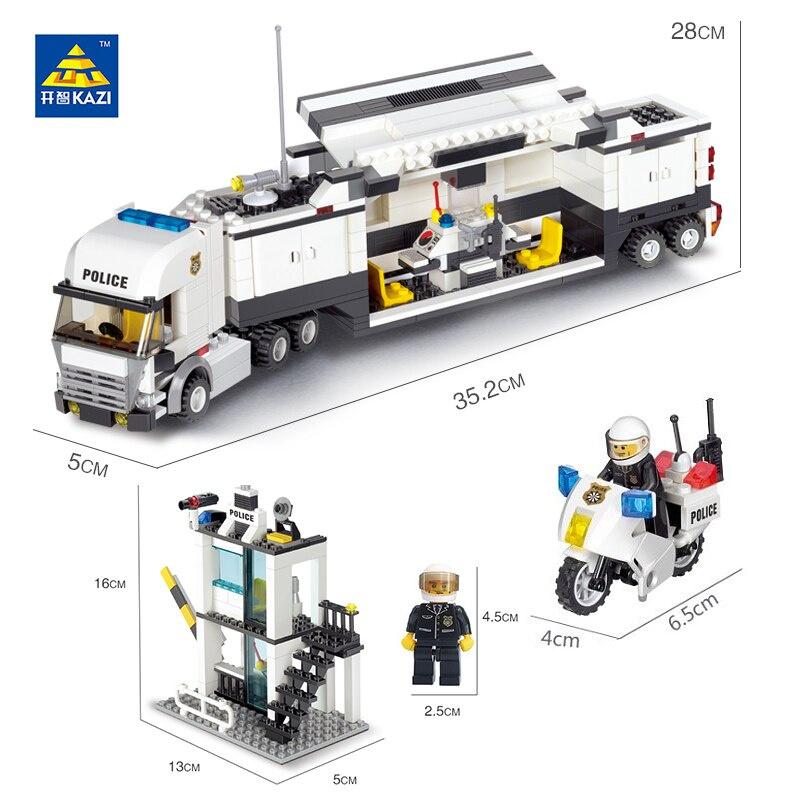511 шт., городские полицейские командные автомобили, модельные строительные блоки, наборы минифигурок, грузовик SWAT, кирпичи, детские развивающие игрушки «сделай сам»