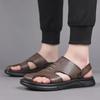 Men's Genuine Leather Summer Sandals – Breathable, Casual, Soft Beach Shoes for Outdoor Wear