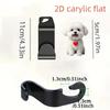 Cute white Pomeranian car hook, 2D acrylic dog hidden organizer, backrest clip. Multi-function for cars, SUVs, no-drill install.