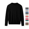 Men Cashmere Sweater Crewneck Solid Color Knited