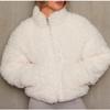 2024 Весенняя женская куртка из искусственного меха ягненка, женская короткая пушистая куртка, женская плюшевая куртка с длинными рукавами, весенне-осеннее пальто, верхняя одежда больших размеров