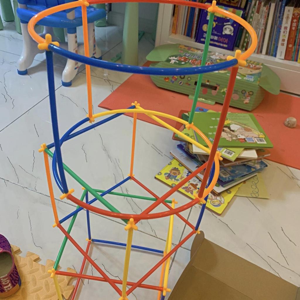 STEM Straw Builders Construction Set Large Pipe Connectors & Straws, Montessori Educational Toys for 3-10Year Olds